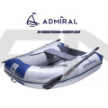 ADMIRAL - Надуваема моторна лодка с твърдо дъно и надуваем кил AM-230 - светло сива / синя